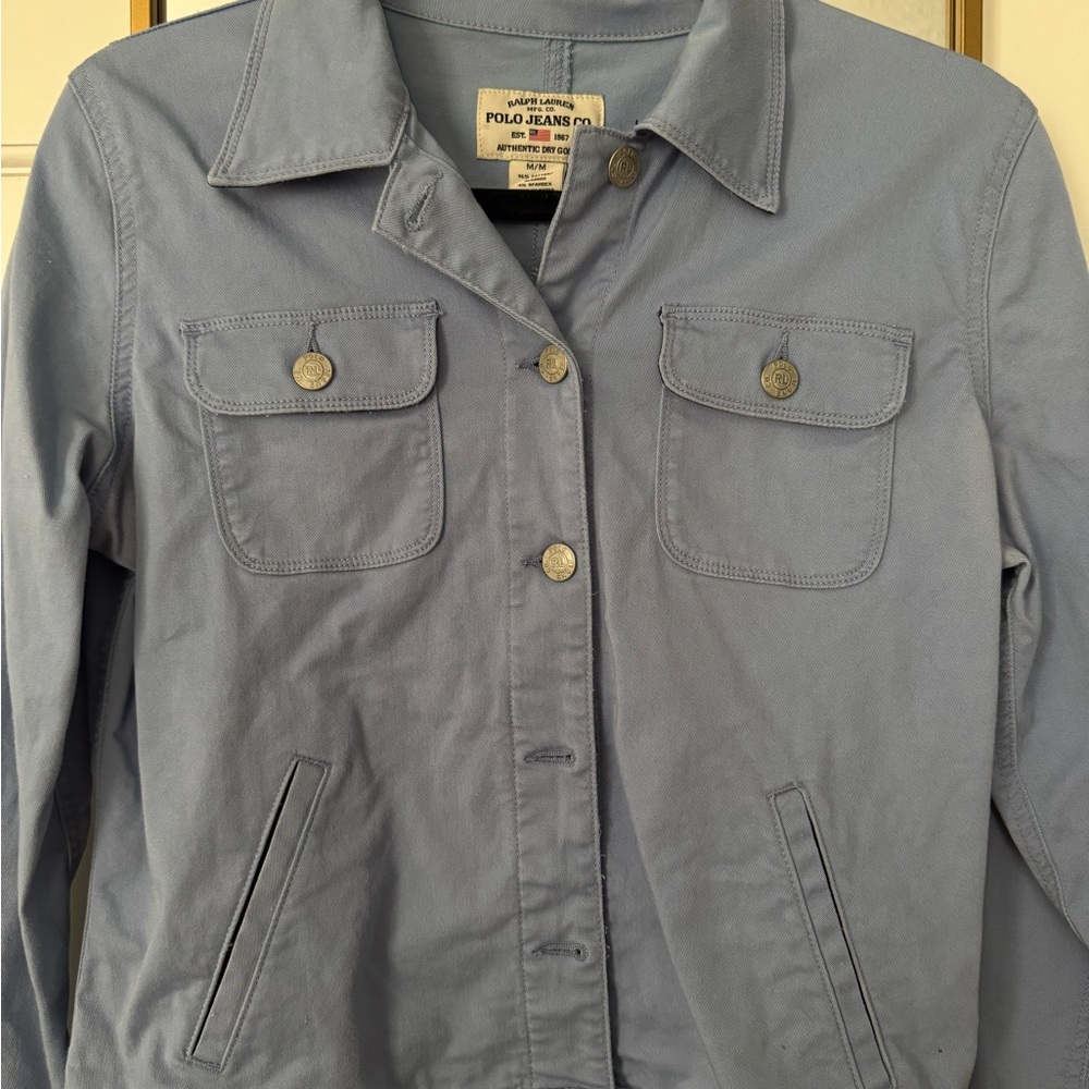 Ralph Lauren Blue Utility Jacket with Classic Collar